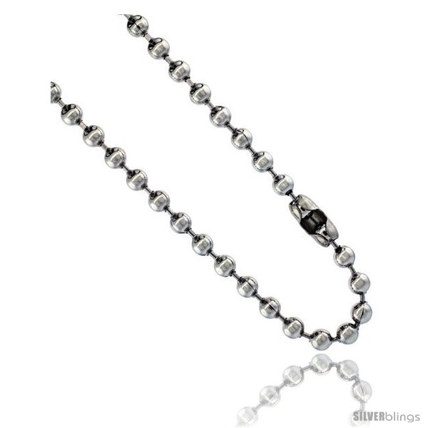13mm Extra Large Silver Steel Ball Chain Mens Necklace