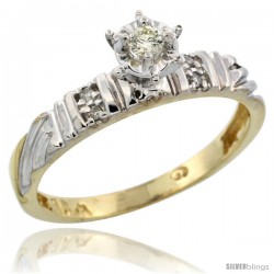 10k Yellow Gold Diamond Engagement Ring, 1/8inch wide -Style 10y117er