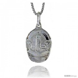 Sterling Silver Los Angeles Police Badge Pendant, 5/8 in Tall