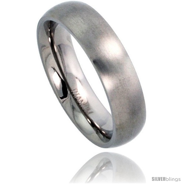 Titanium 5mm Domed Wedding Band / Thumb Ring Matte finish Comfort-fit ...