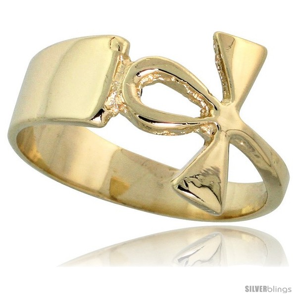 Ankh Cross Diamond Rope Ring in Solid Gold | Takar Jewelry